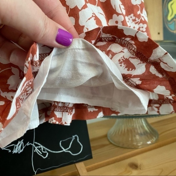 Janie and Jack Rust Orange Floral Print Ruffle Smocked Tank Top - Picture 8 of 10